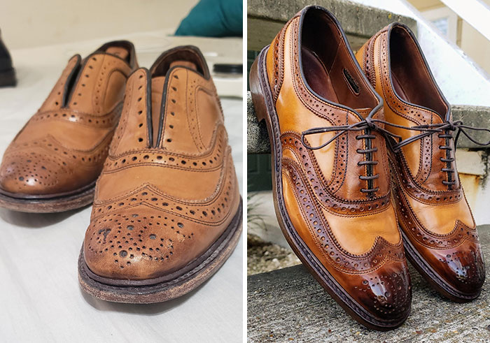 I Do Custom Shoe Polishing And Dyeing! This Is My Newest Restoration