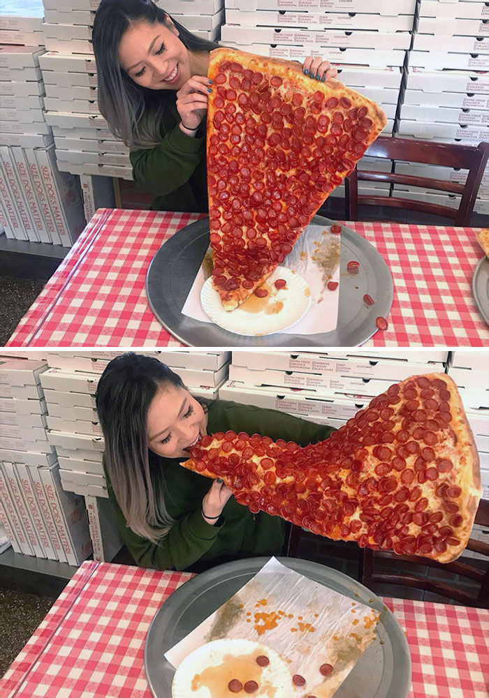 La pizza neoyorquina de medio metro de largo (Pizza Barn Yonkers)