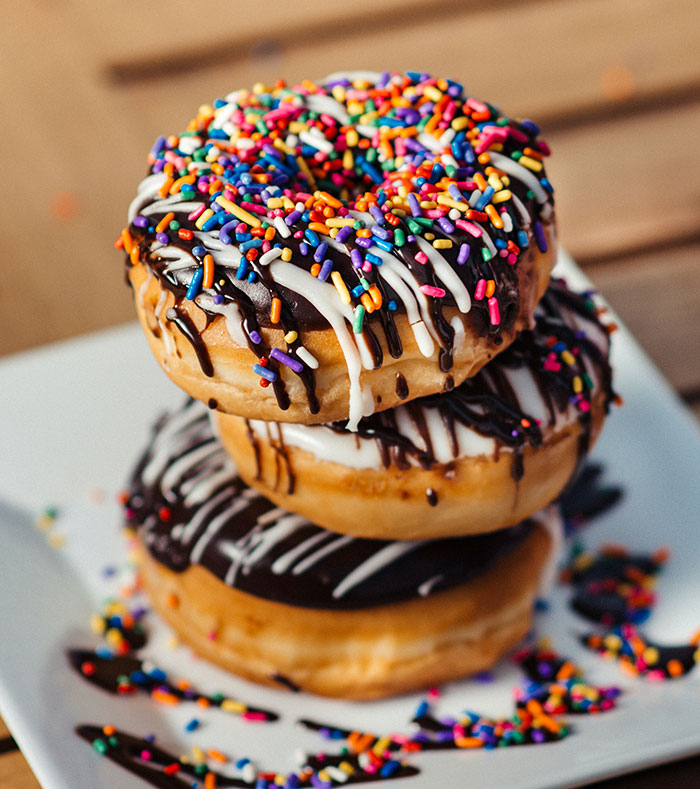 Picture of donuts with sprinkles