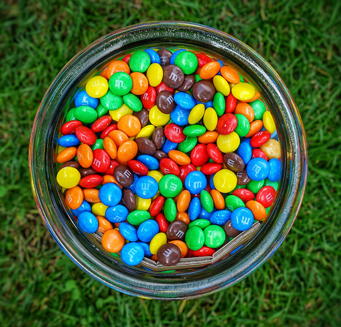 M&Ms in the bowl