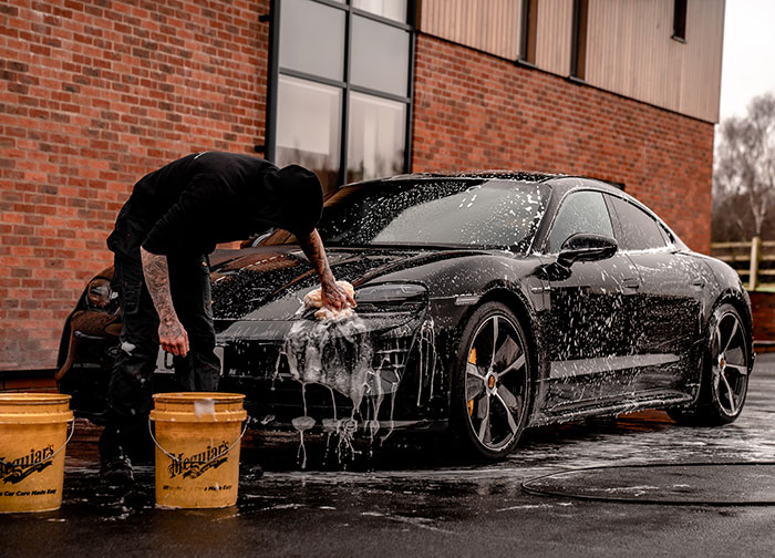 Person washing car