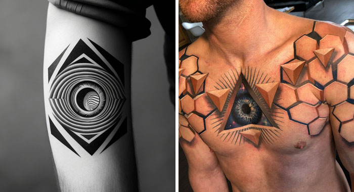 91 Optical Illusion Tattoos With Eye And Mind-Bending Designs