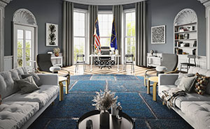 The Oval Office Reimagined In The Style Of Iconic Home Brands: 6 Designs By HouseFresh