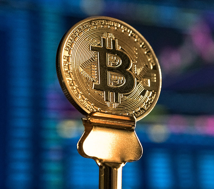 Picture of golden Bitcoin