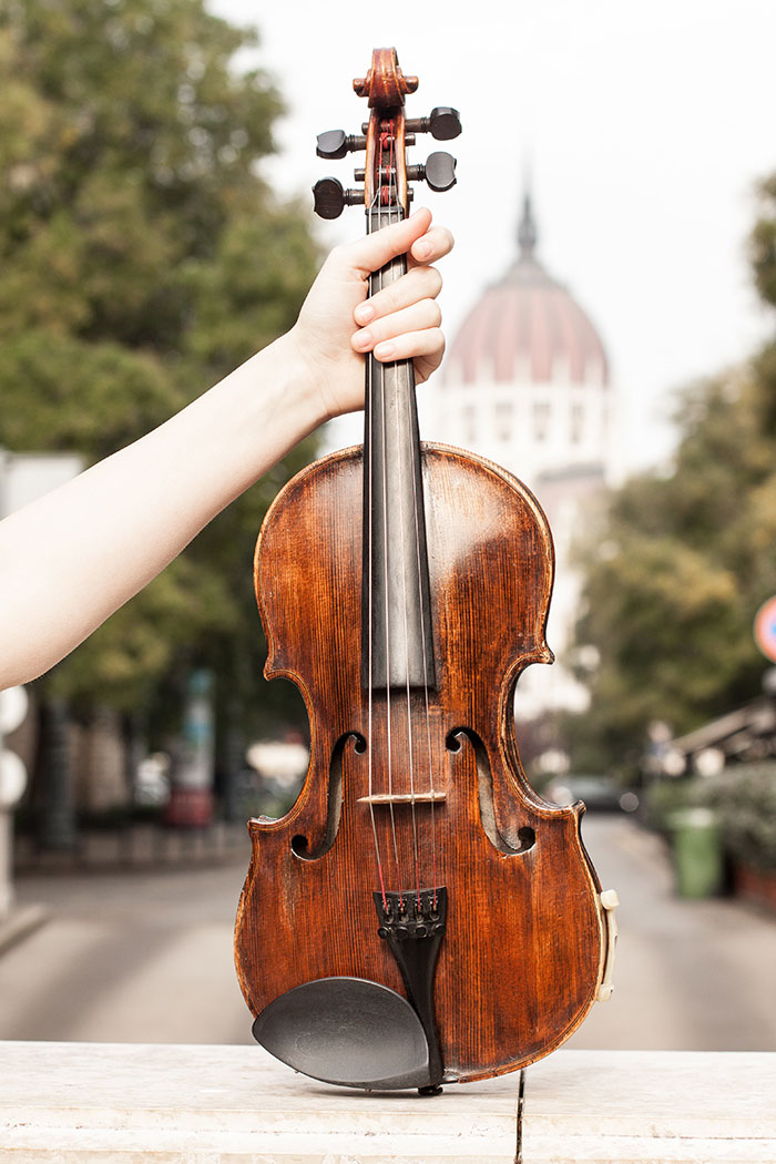 Person holding violin