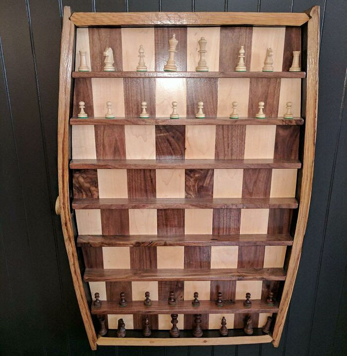 I Saw This Vertical Chess Board At A Bourbon Bar