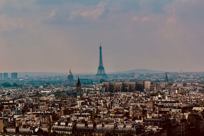 Paris Skyline And Eiffel Tower In The Back 