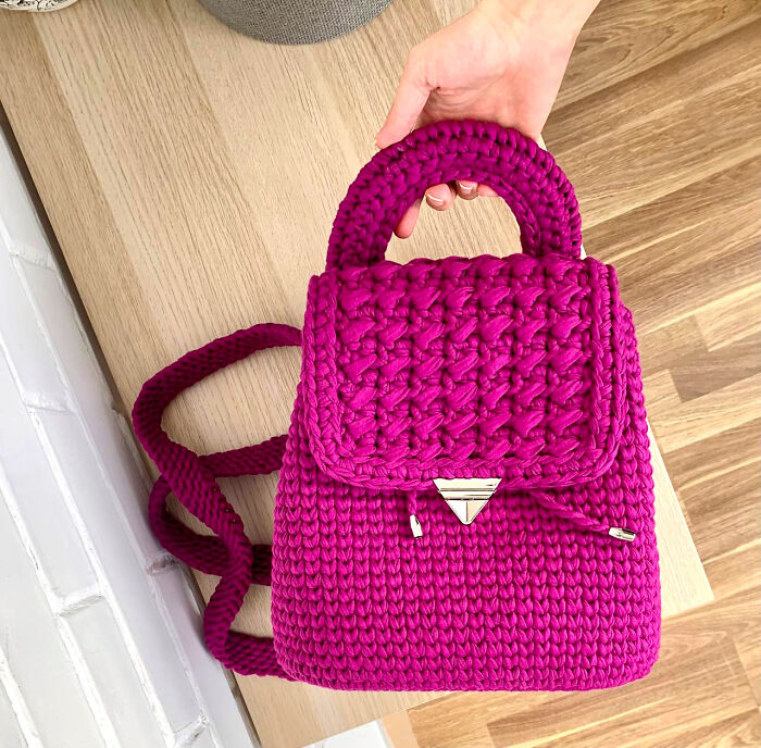 Crochet Pattern. Crochet Backpack With Lining