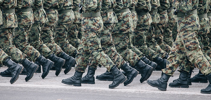 Troops walking