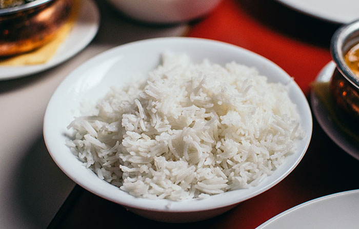Rice in the bowl