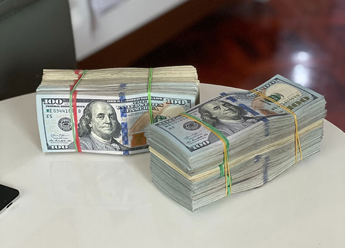 Picture of money in one place