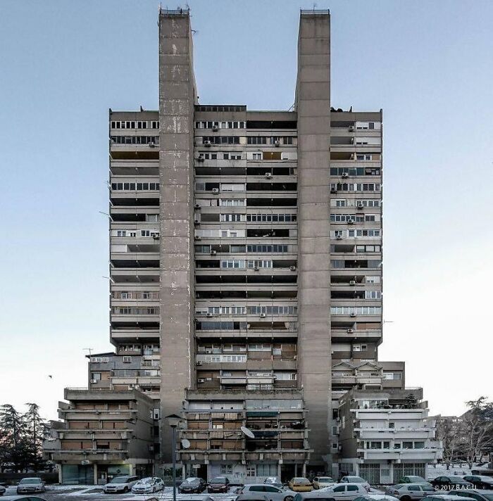 One Of Three Apartment Buildings In Vojvode Stepe Bd. Belgrade, Serbia Built In 1973