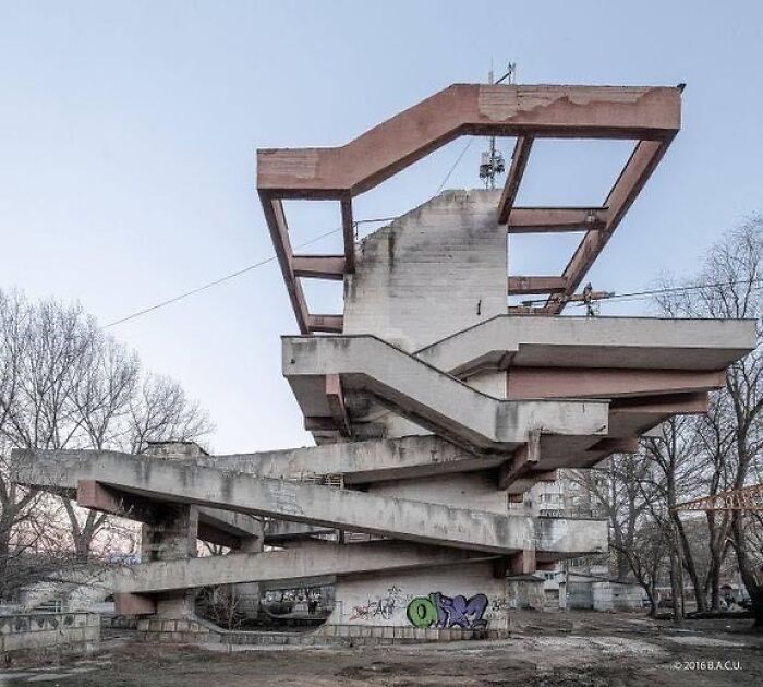 Lower Cable Car Station, Park "Butoias" Chisinau, Moldova, Built Between 1986