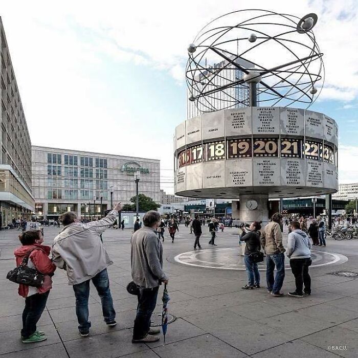 The Weltzeituhr (Worldtime Clock) Alexanderplatz, Berlin, Germany Opened In 1969