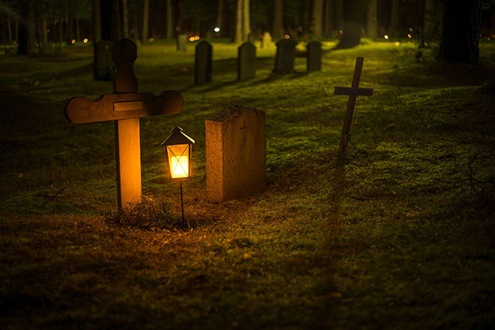Cemetery and lantern