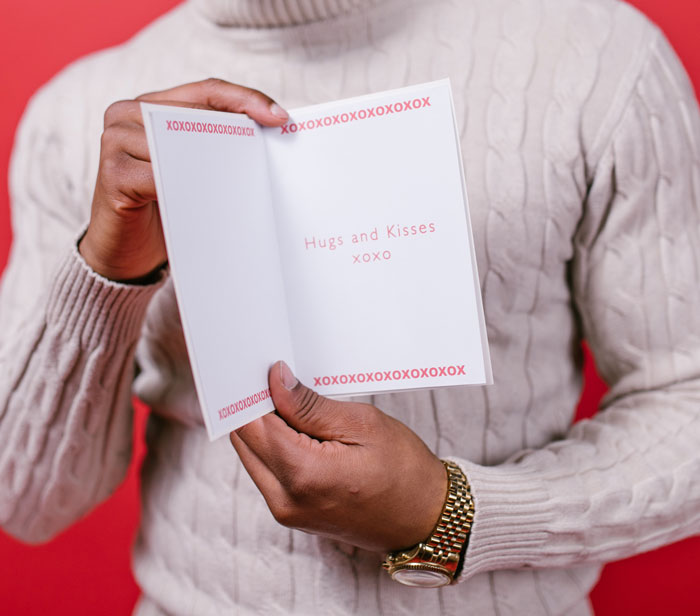 Man Holding Valentine's Day Card 