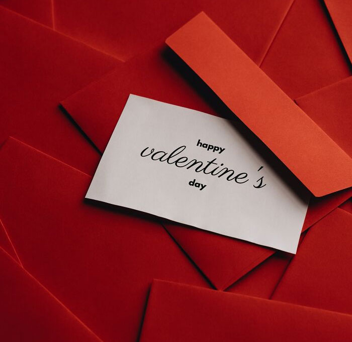 Valentine's Day Card And Red Envelopes 