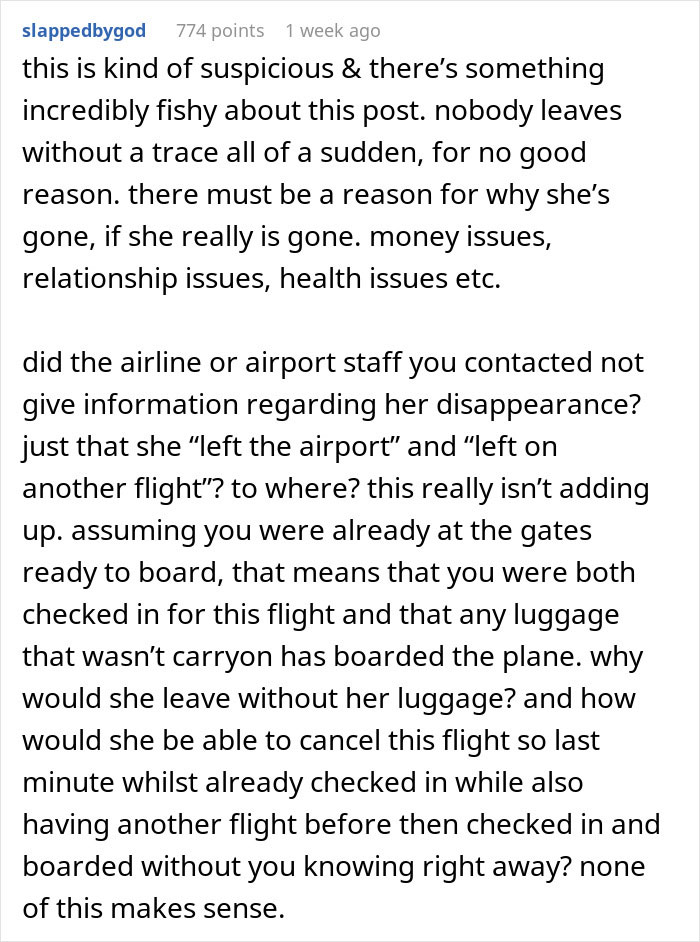 Guy Turns To The Internet After His Pregnant Wife Suddenly Disappears From The Airport And Texts Him To Never Look For Her Guy Turns To The Internet After His Pregnant Wife Suddenly Disappears From The Airport And Texts Him To Never Look For Her