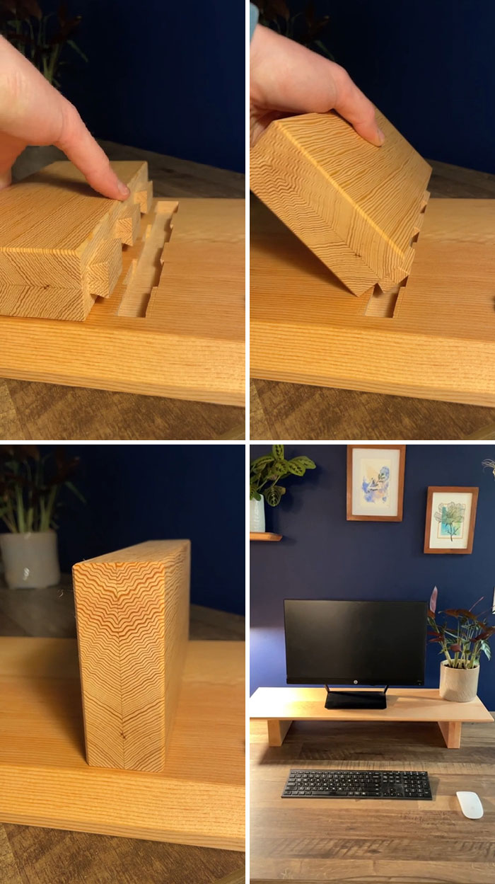Made Some Hidden Sliding Locking Dovetails (Not Sure If They Have A Proper Name!) To Attach The Legs To The Top Of A Desk Riser. Nice And Tight With No Need For Glue So The Top Is Free To Expand/Contract