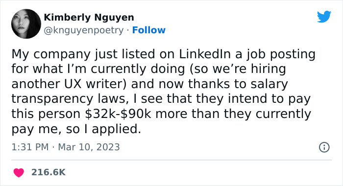 Woman Finds Her Company's Ad For Her Position, But Offering $32k-$90k More, Applies For It And Causes Havoc In The Workplace Woman Finds Her Company's Ad For Her Position, But Offering $32k-$90k More, Applies For It And Causes Havoc In The Workplace