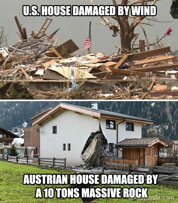 Common European W. Americans Can't Even Fathom A House Not Made Out Of Cheap Glued Sawdust Board And Drywall