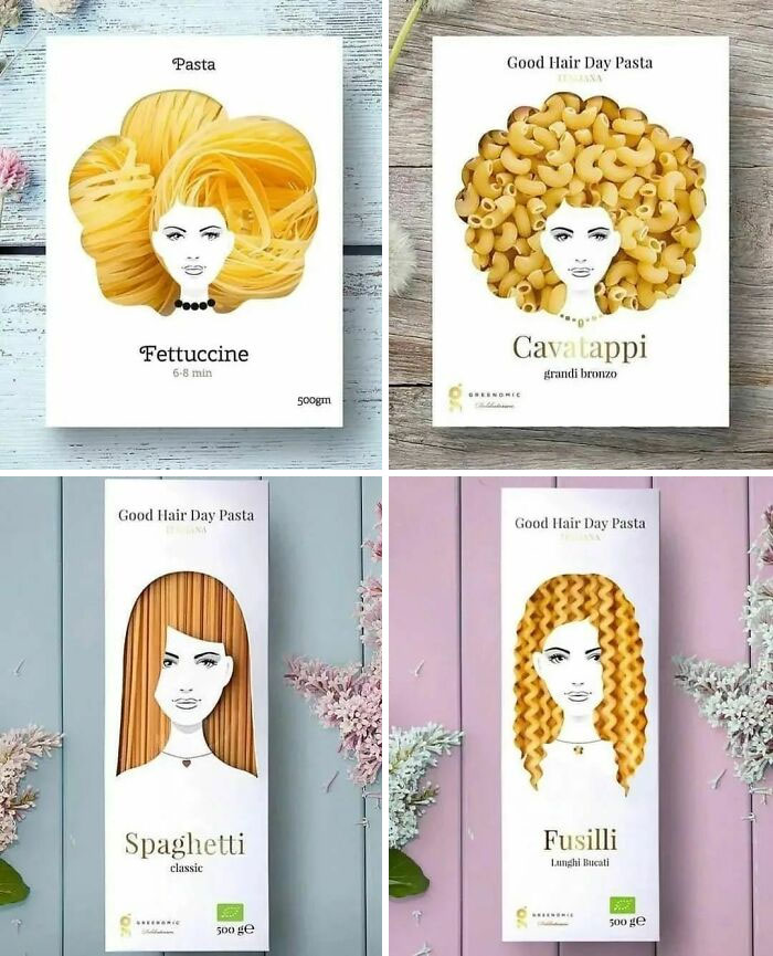 This Packaging For Good Hair Day Pasta By Nikita Konkin