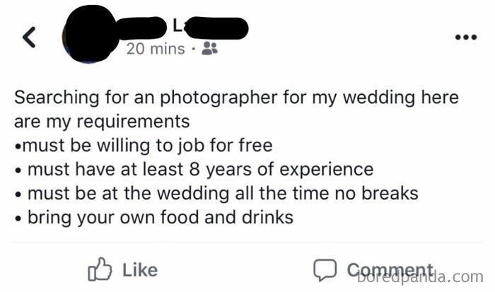Photographer Job Needed! Here Are The Requirements For This Bridezilla!