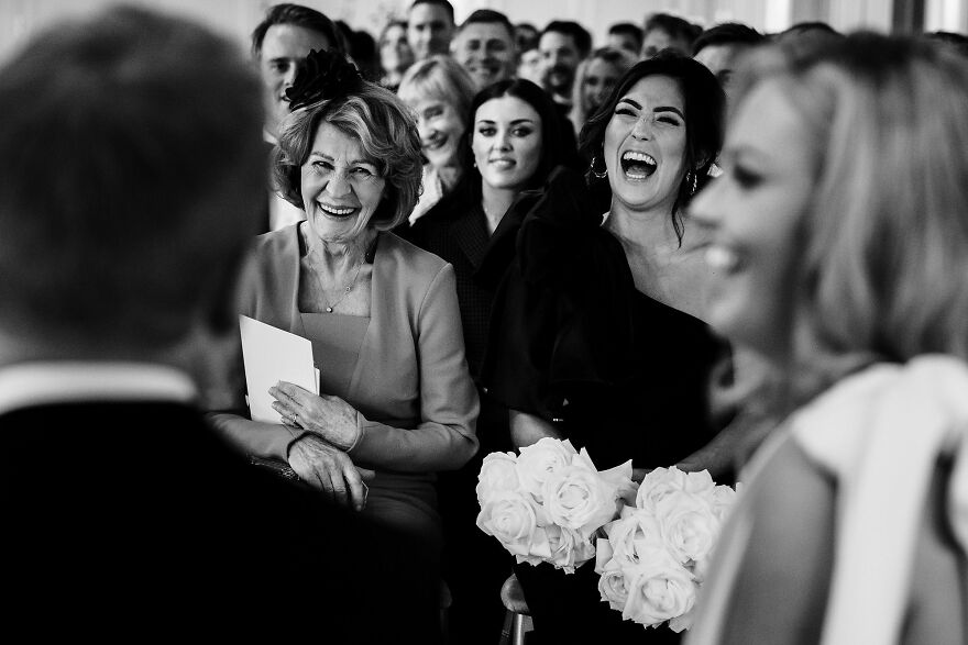 Laughing Wedding Guests