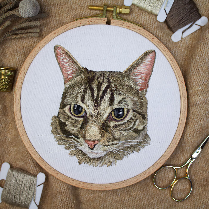 I Made Realistic Embroidered Pet Portraits
