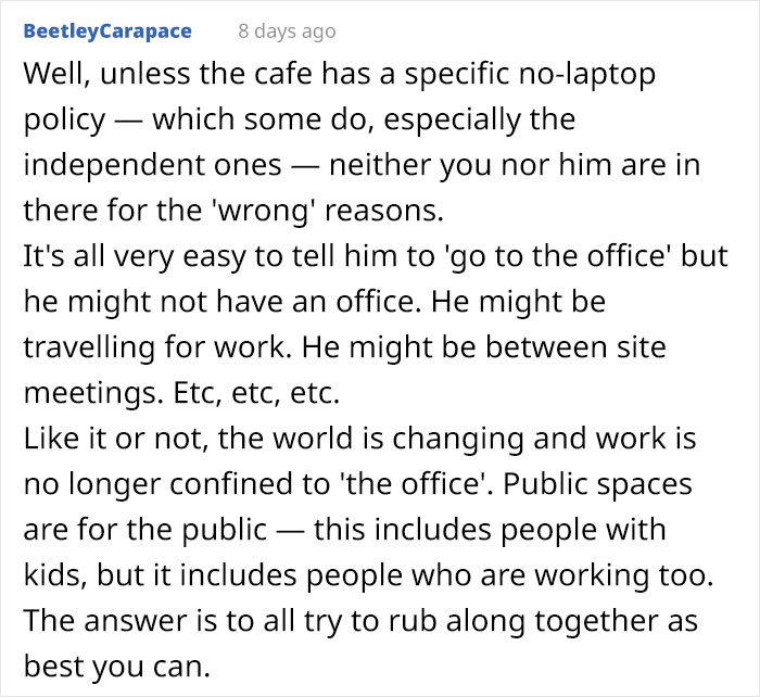 Guy Gets Annoyed At A Toddler At A Café Because He Wants To Use It As His Office, The Kid's Mom Calls Him Out Guy Gets Annoyed At A Toddler At A Café Because He Wants To Use It As His Office, The Kid's Mom Calls Him Out