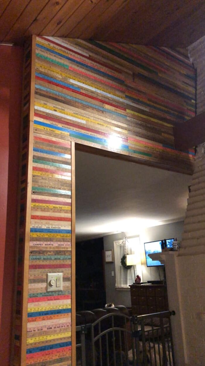 Wall made from rulers 