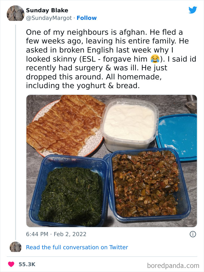 The Woman Had Just Undergone Surgery, And When Her Afghani Neighbour Heard About It, He Decided To Go The Extra Mile And Helped Her Out