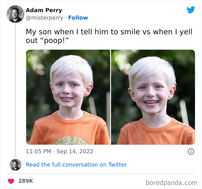 A Photographer Dad Has Figured Out A Magic Word That Always Seems To Elicit A Natural Smile From His Son When Shooting A Photo