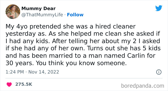4-Year-Old Pretends To Be A Hired Cleaner And Shares About Herself