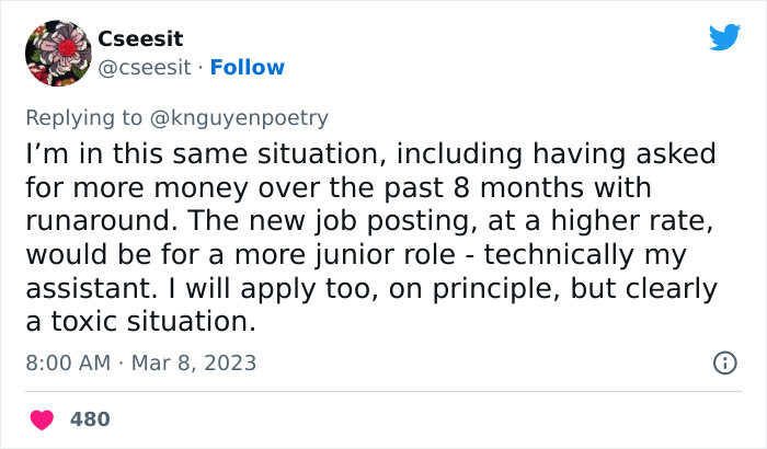 Woman Finds Her Company's Ad For Her Position, But Offering $32k-$90k More, Applies For It And Causes Havoc In The Workplace Woman Finds Her Company's Ad For Her Position, But Offering $32k-$90k More, Applies For It And Causes Havoc In The Workplace