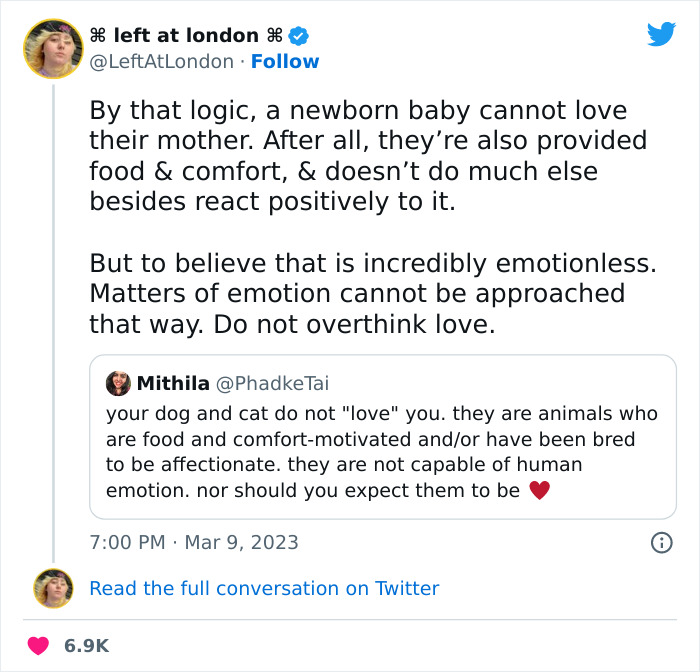 “Your Dog And Cat Do Not ‘Love’ You”: Person Attempts To ‘Debunk Myth’ On The Nature Of Pet-Owner Relationships, Gets Slammed Heavily In Return “Your Dog And Cat Do Not ‘Love’ You”: Person Attempts To ‘Debunk Myth’ On The Nature Of Pet-Owner Relationships, Gets Slammed Heavily In Return