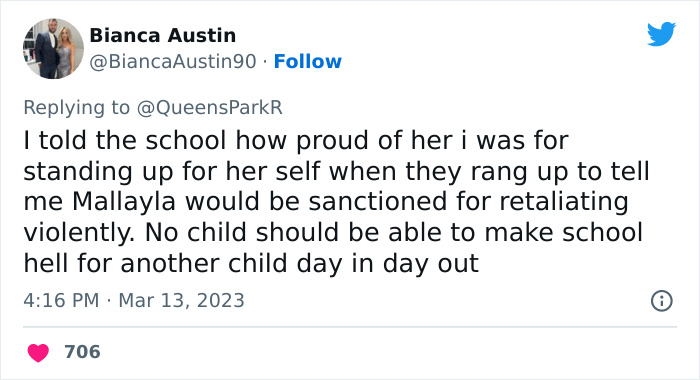 "My Daughter Finally Punched The Bully In The Face": Mom Praises Her Child For Standing Up For Herself, Calls Out School's Reaction "My Daughter Finally Punched The Bully In The Face": Mom Praises Her Child For Standing Up For Herself, Calls Out School's Reaction