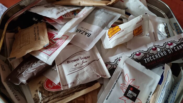 Sugar Packs. From Nearly 30 Years Of Travelling