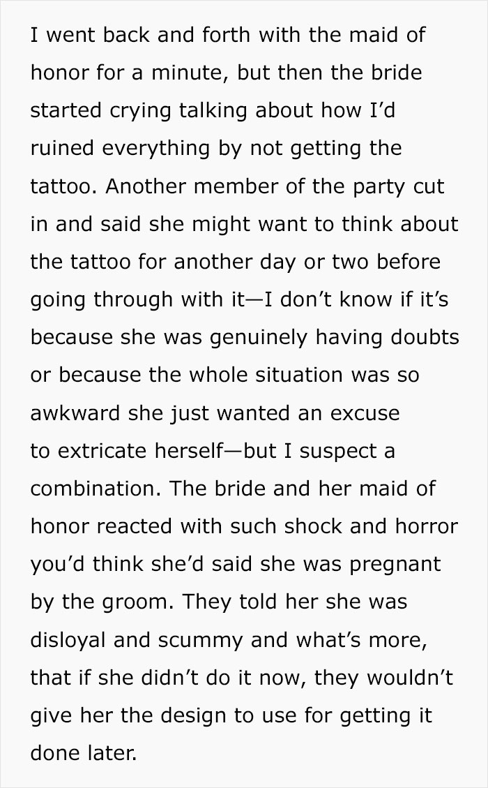 Bride Demands Her Bridesmaids Get Matching Tattoos, Major Drama And Breakdown Ensues After One Refuses