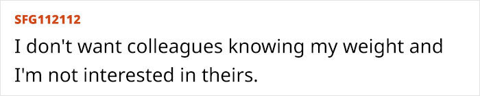 Person Is Left Confused After Their Colleague Brings Scales To Work, Gets Everyone To Weigh Themselves In Front Of Each Other Person Is Left Confused After Their Colleague Brings Scales To Work, Gets Everyone To Weigh Themselves In Front Of Each Other
