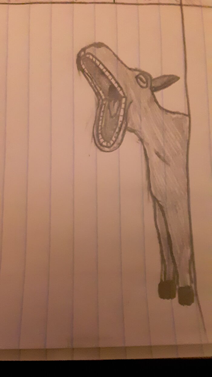 Inspired By That One Meme Of Littlefoot. It's Supposed To Be A Goat, I Did This On A Whim To Complete A School Project, And Set Aside Like 10 Minutes To Make...this