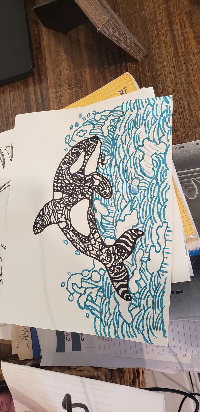 My Brother Loves Ocras, So I Drew Him One In The Ocean! Got To Buy A Frame For It