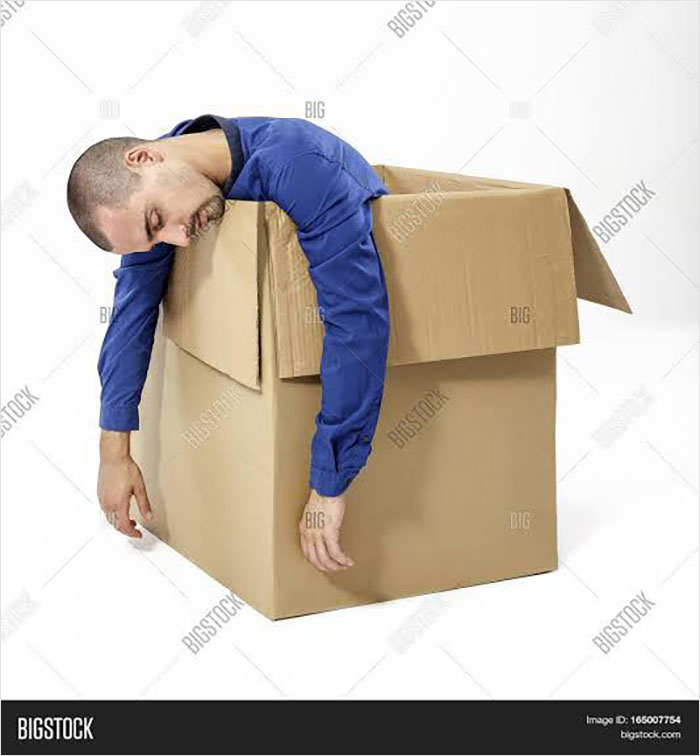 Nice, Just What I Needed. A Dude Passed Out In A Box