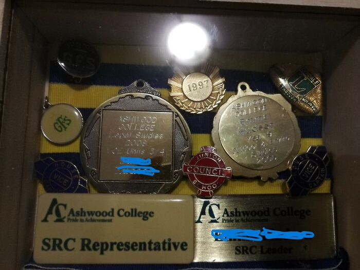 It's Not Completely Finished (I Have To Stitch The Medals Down) But I Finally Have A Way To Display My Old School Things