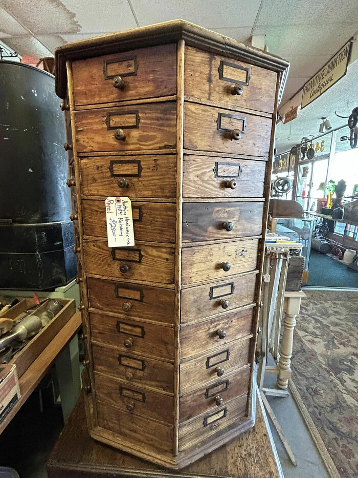 Rotating Hardware Cabinet From 1904. Looking For A Good Home At Henley’s In Concord, Ca