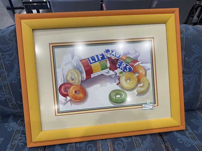 Large Lifesavers Painting. It Was Nearly As Long As The Loveseat It Was Sitting On