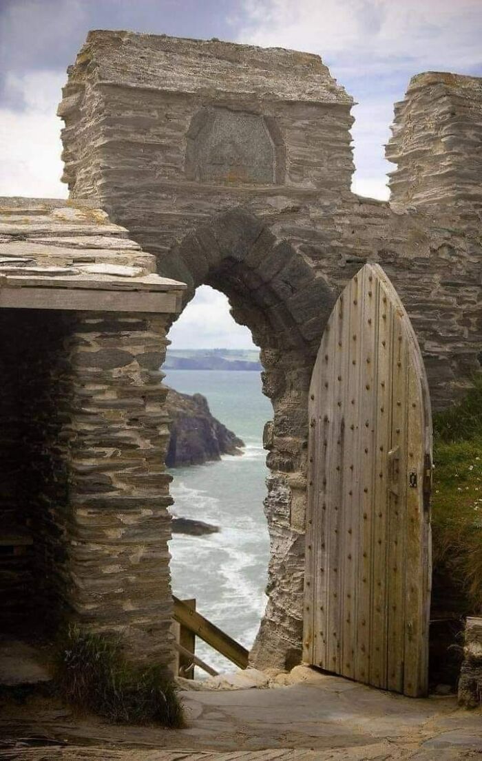 13th Century Tintagel Castle In North Cornwall, England