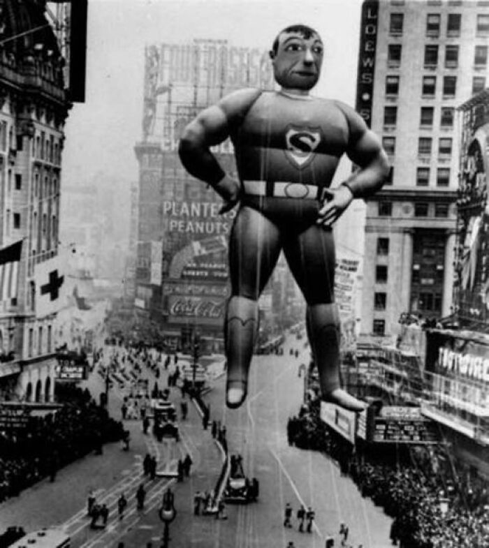 Superman In The Macy's Thanksgiving Parade. New York City, November 21, 1940