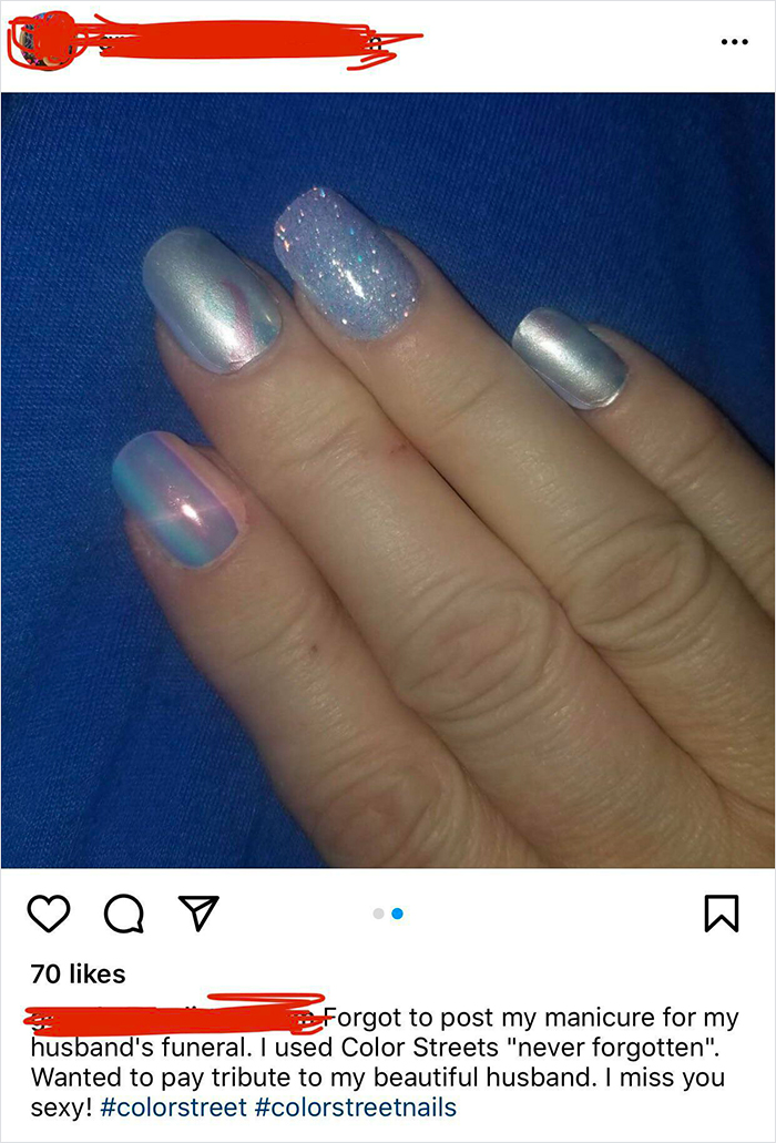 Using Her Husbands Death To Sell Nails Strips