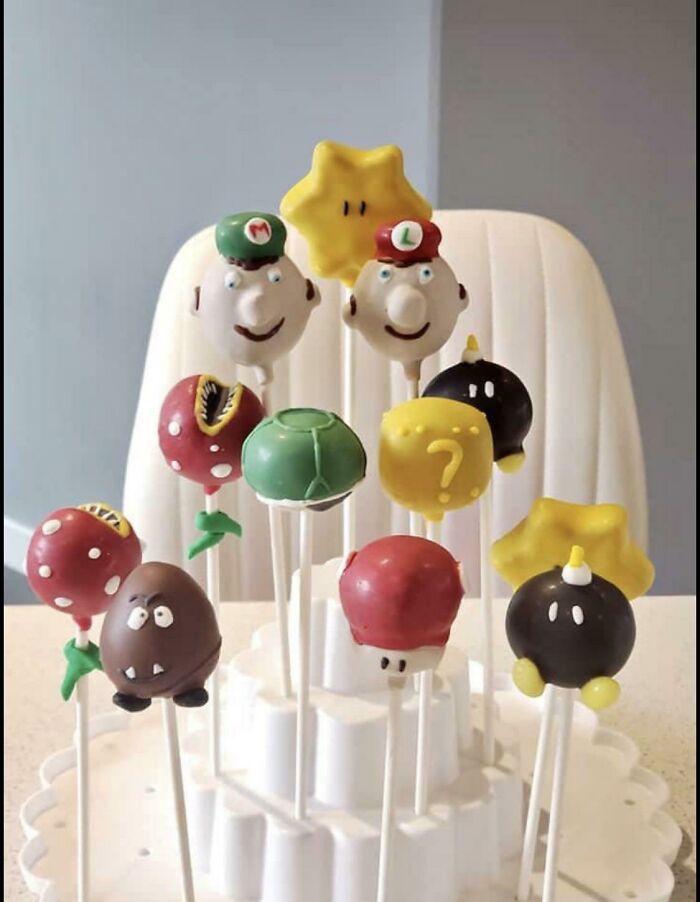 Mario Cake Pops. Cute, But Not Quite There